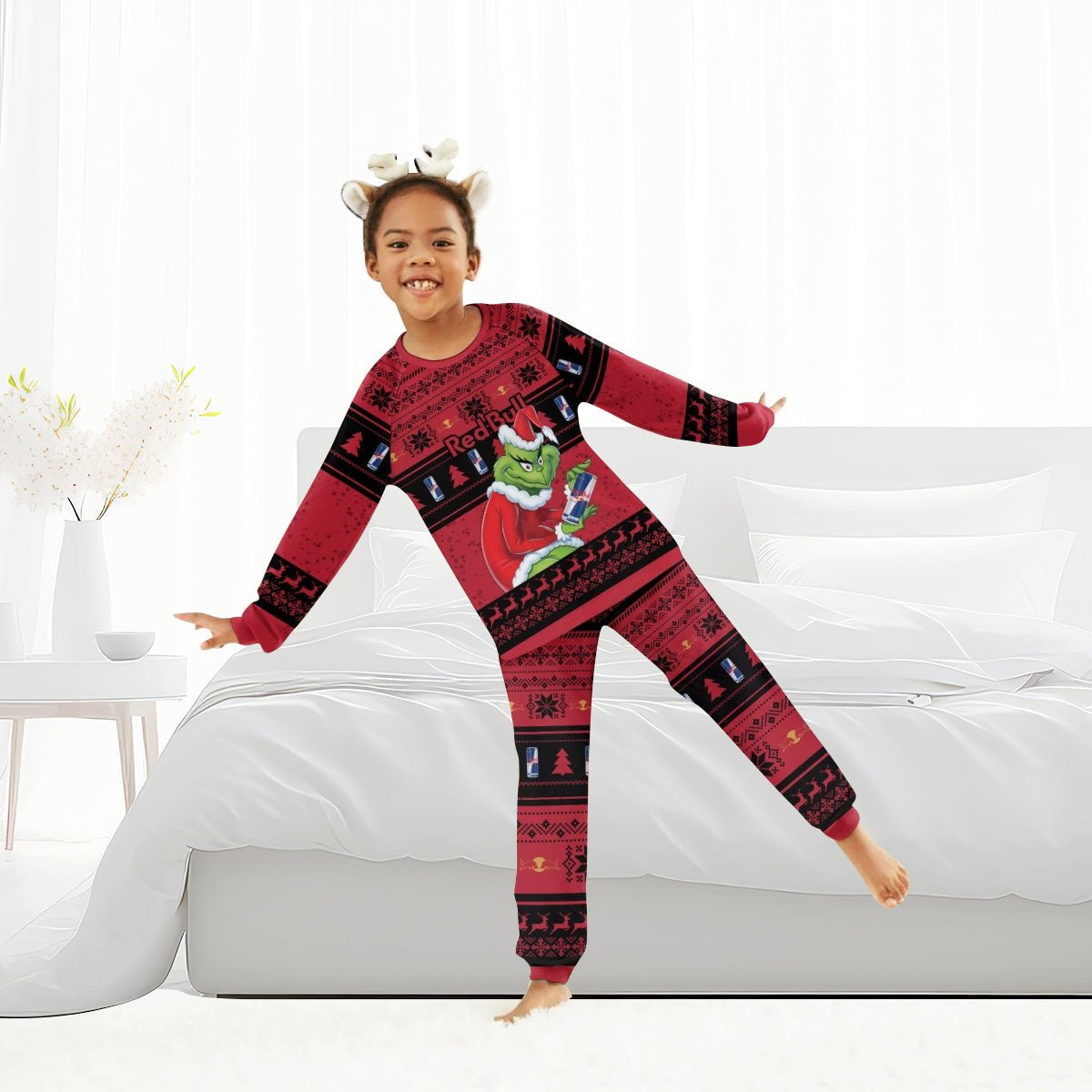 Red Bull Santa Grinch Family Pajamas Set - Flexiquor.com