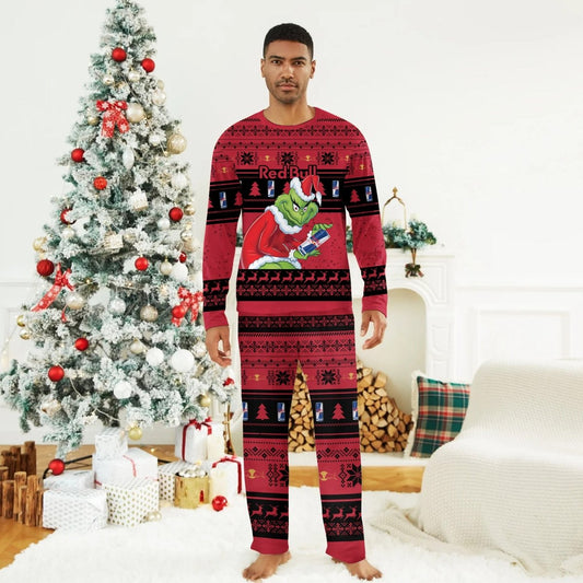 Red Bull Santa Grinch Family Pajamas Set - Flexiquor.com