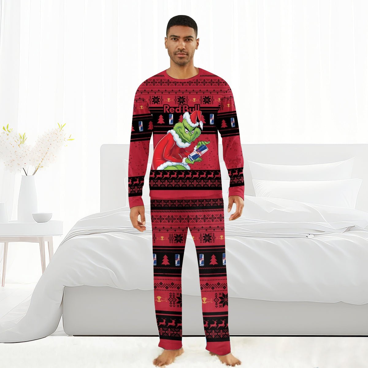 Red Bull Santa Grinch Family Pajamas Set - Flexiquor.com