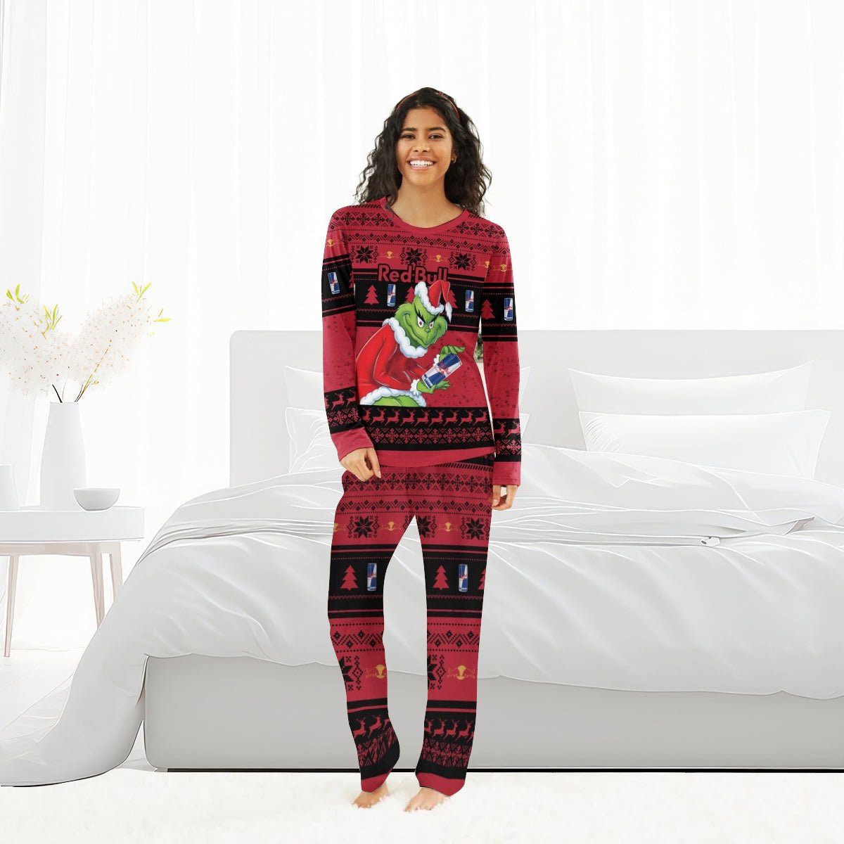 Red Bull Santa Grinch Family Pajamas Set - Flexiquor.com