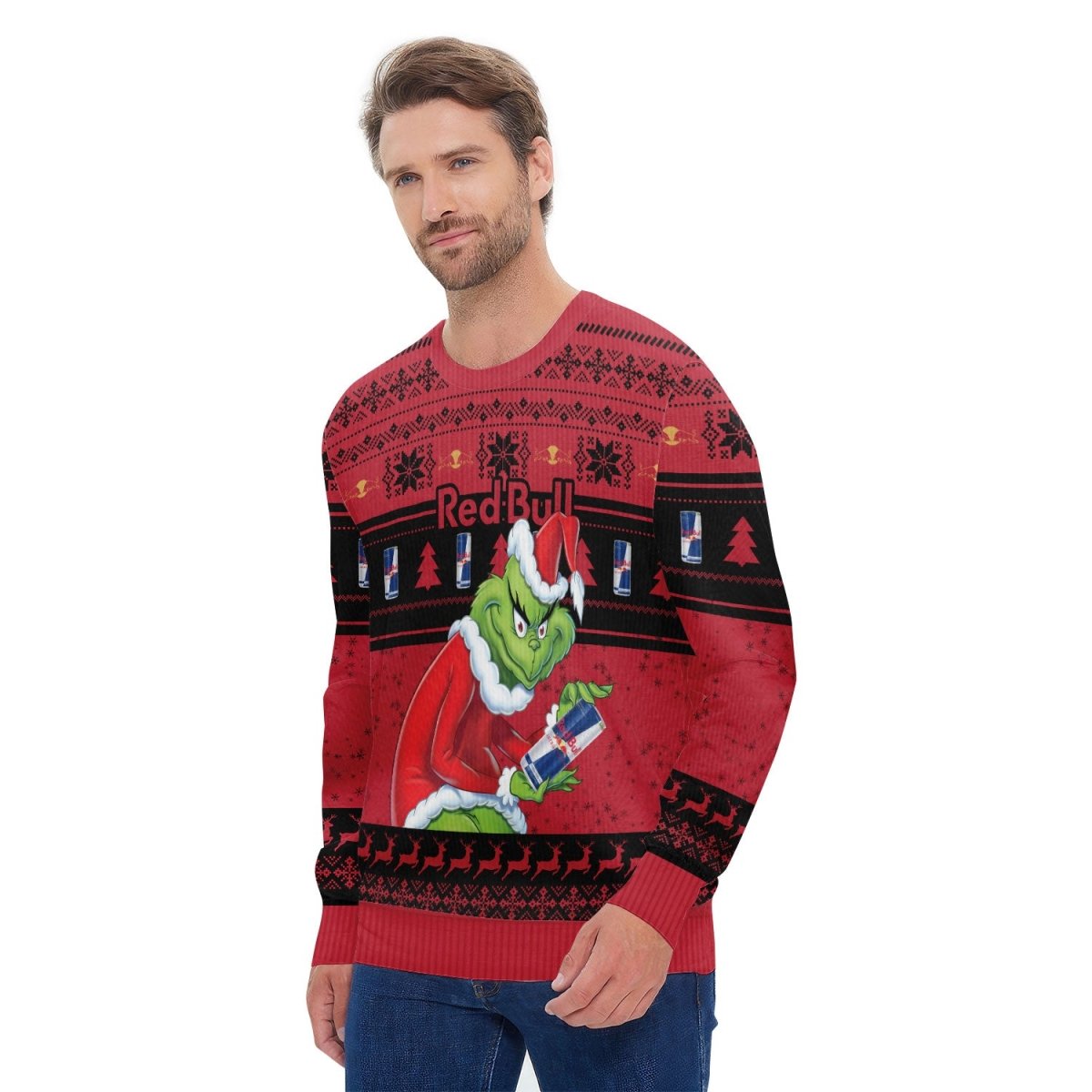 Red Bull Santa Grinch Ugly Sweater - Flexiquor.com