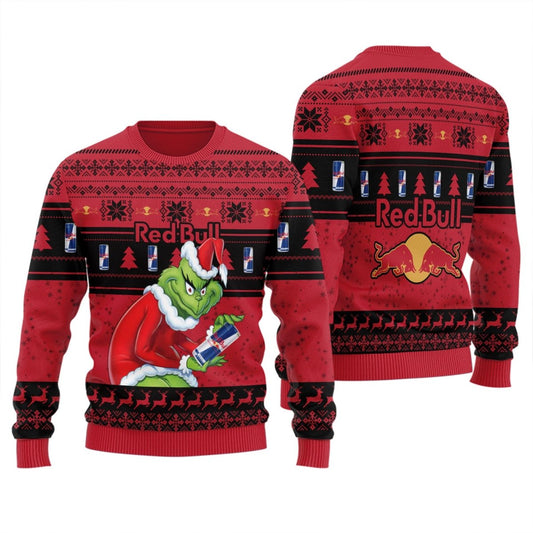 Red Bull Santa Grinch Ugly Sweater - Flexiquor.com