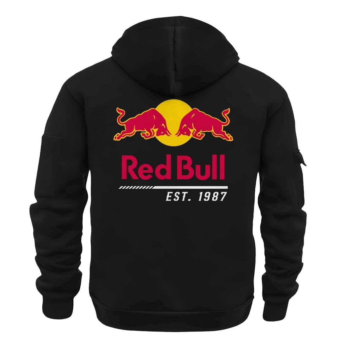 Red Bull Scratches Marks Half Zip Hooded Sweatshirt - Flexiquor.com