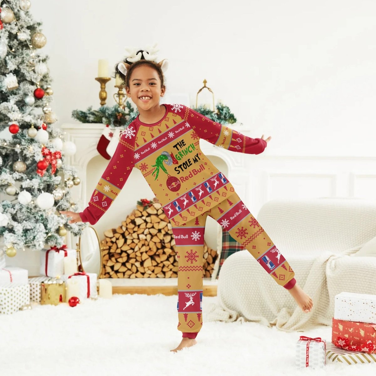 Red Bull The Grinch Stole Family Pajamas Set - Flexiquor.com