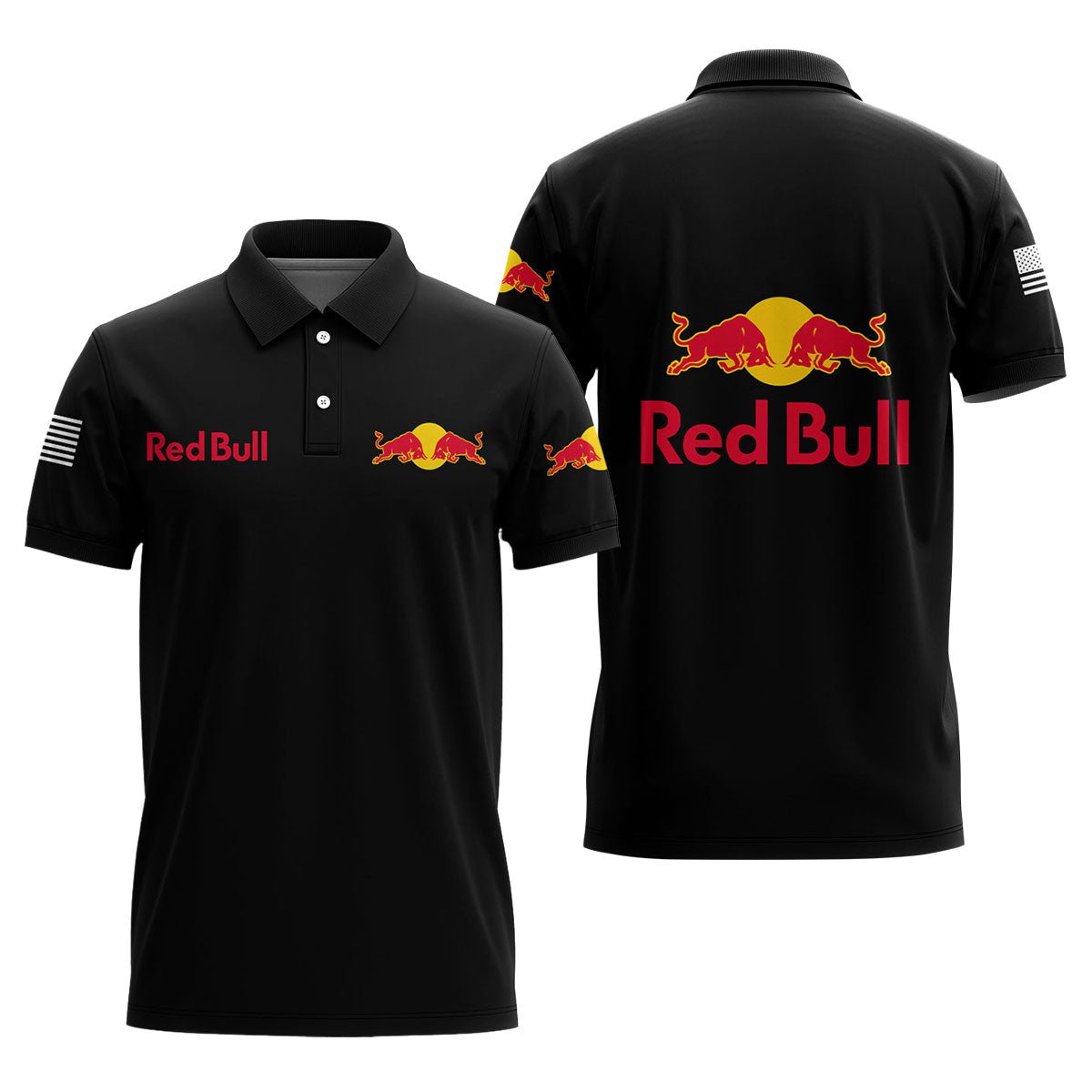Red Bull USA Flag Polo Shirt - Flexiquor.com