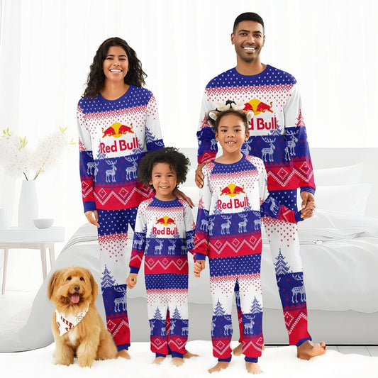 Red Bull Winter Reindeer Family Pajamas Set - Flexiquor.com