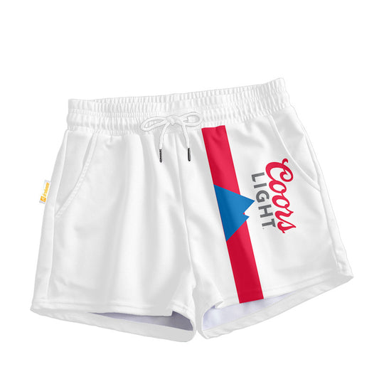 Red Stripe Coors Light Women's Casual Shorts
