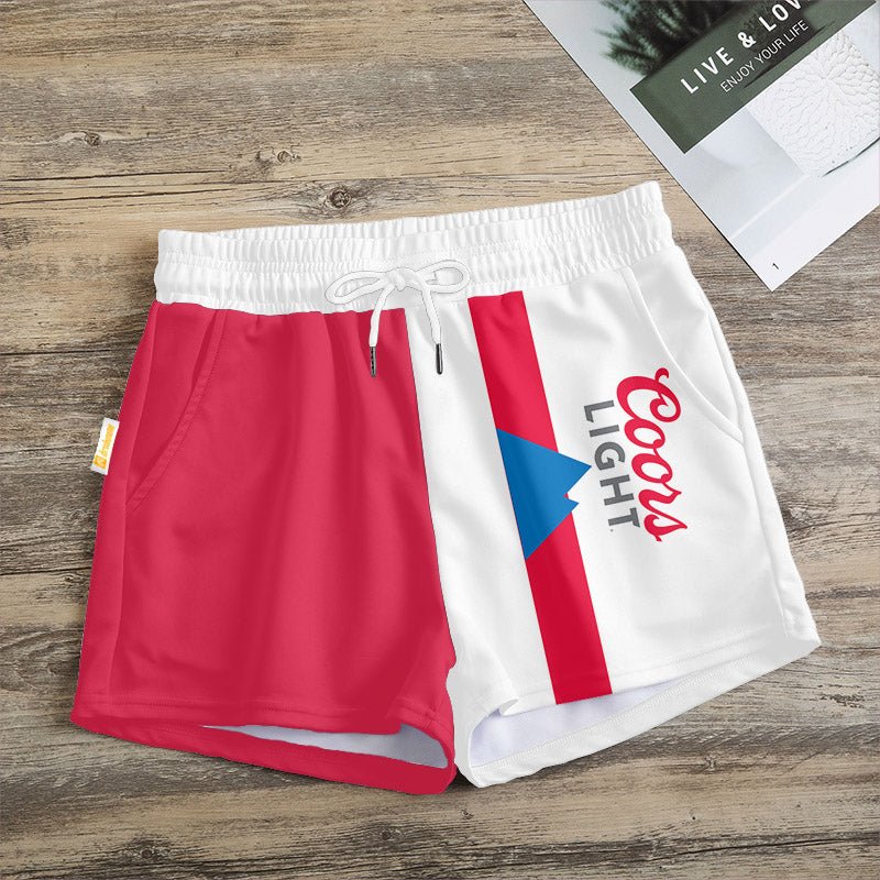 Red White Coors Light Women's Casual Shorts - Flexiquor.com