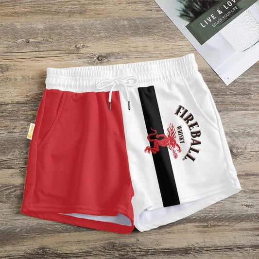 Red White Fireball Women's Casual Shorts - Flexiquor.com