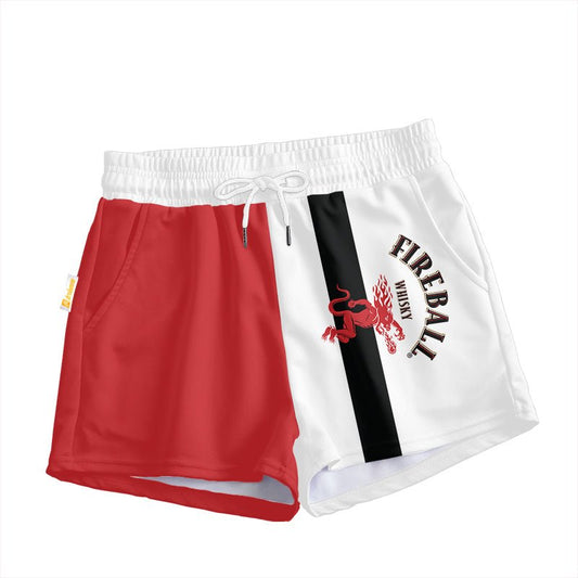 Red White Fireball Women's Casual Shorts - Flexiquor.com