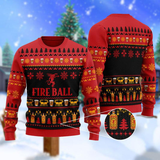 Christmas Scenes With Fireball Whisky Ugly Sweater