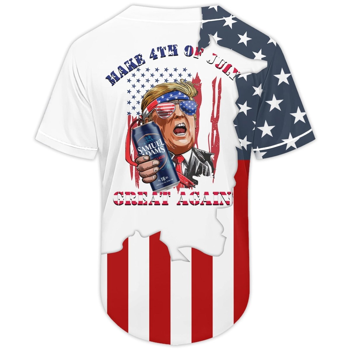 Samuel Adam Donald Trump Independence Day Baseball Jersey - Flexiquor.com