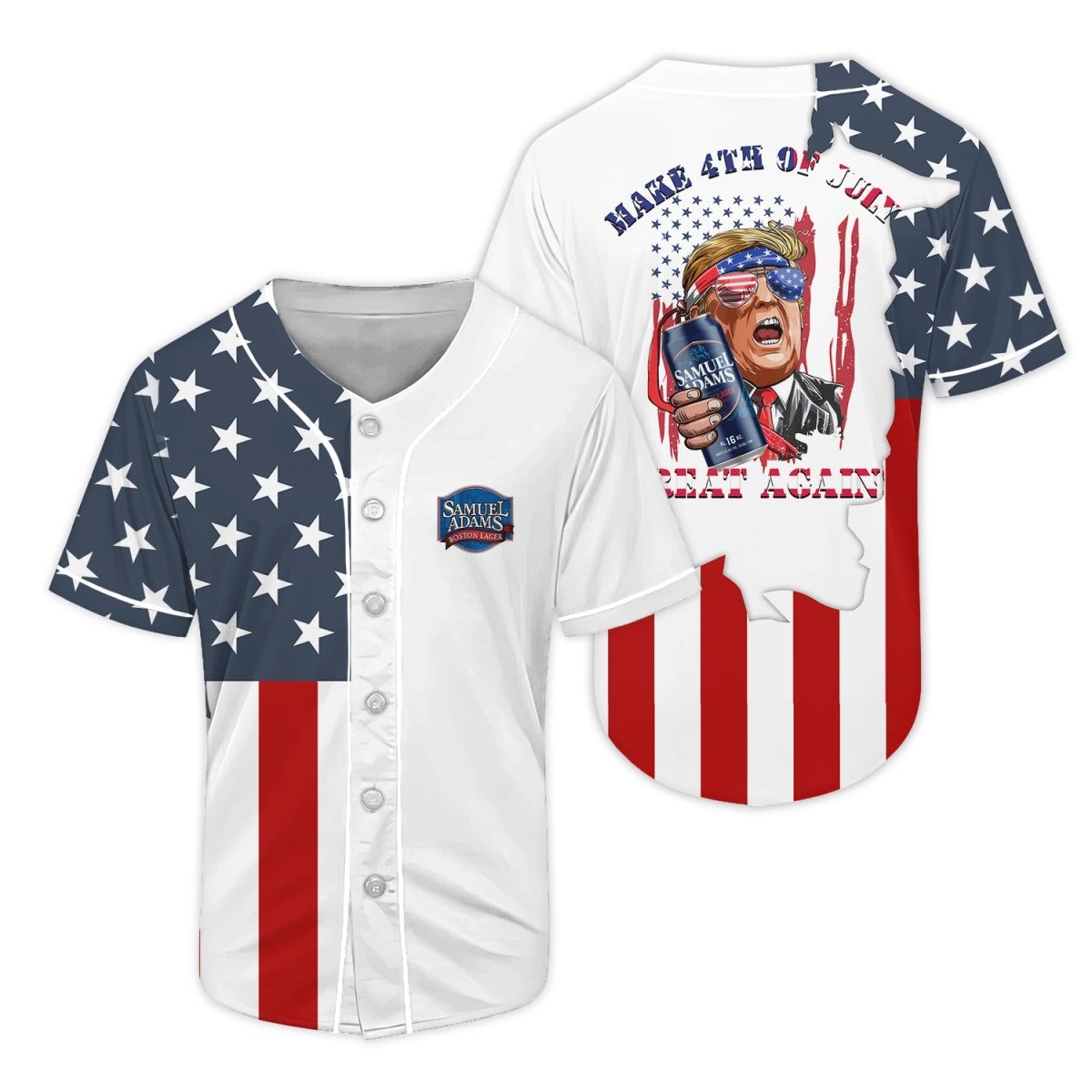 Samuel Adam Donald Trump Independence Day Baseball Jersey - Flexiquor.com