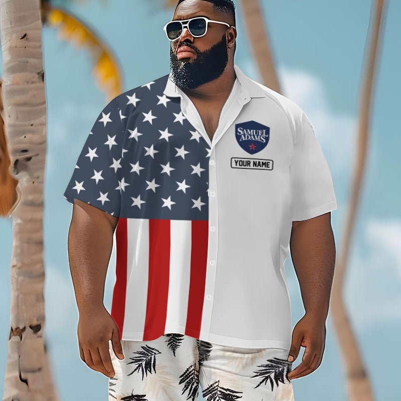 Personalized Samuel Adams Donald Trump Men's Plus Size Hawaiian Shirt - Flexiquor.com