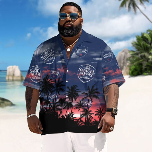 Samuel Adams Sunset Men's Plus Size Hawaiian Shirt - Flexiquor.com