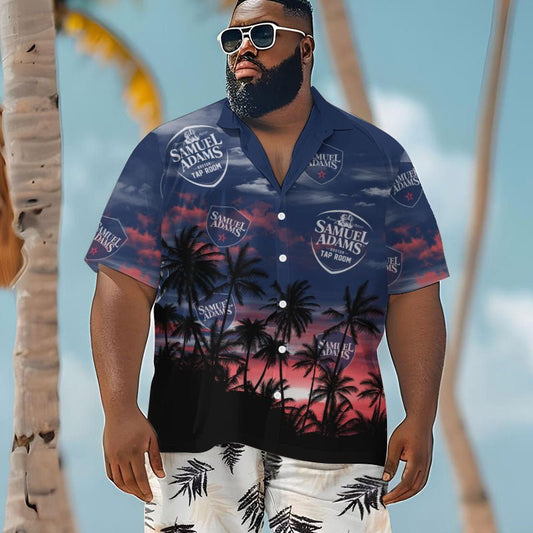 Samuel Adams Sunset Men's Plus Size Hawaiian Shirt - Flexiquor.com