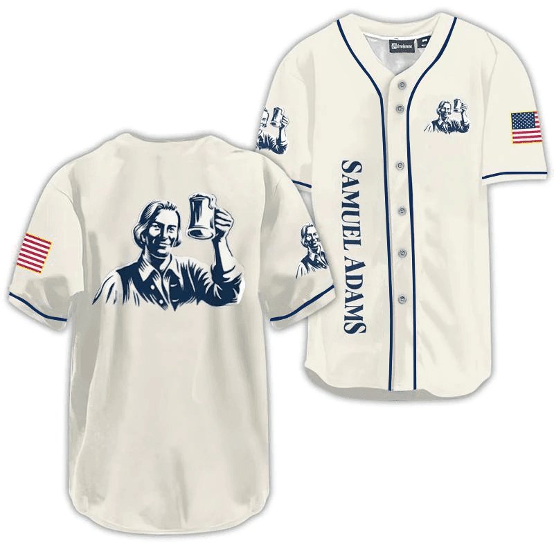 Samuel Adams USA Flag Baseball Jersey - Flexiquor.com