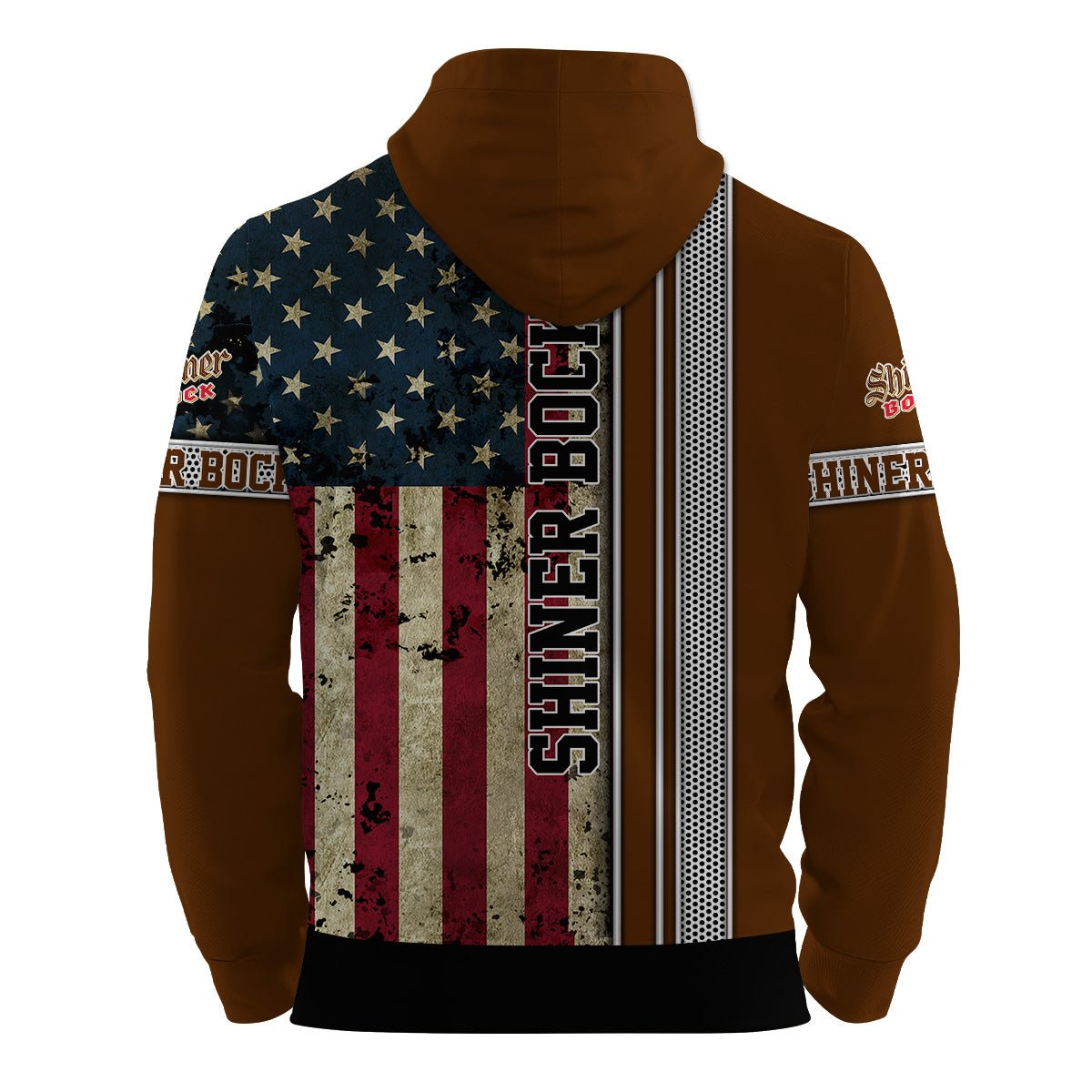 Shiner Bock Stainless Steel American Flag Hoodie & Zip Hoodie - Flexiquor.com