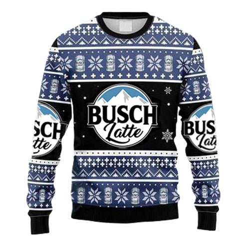 Snowflakes Busch Latte Christmas Ugly Sweater - Flexiquor.com