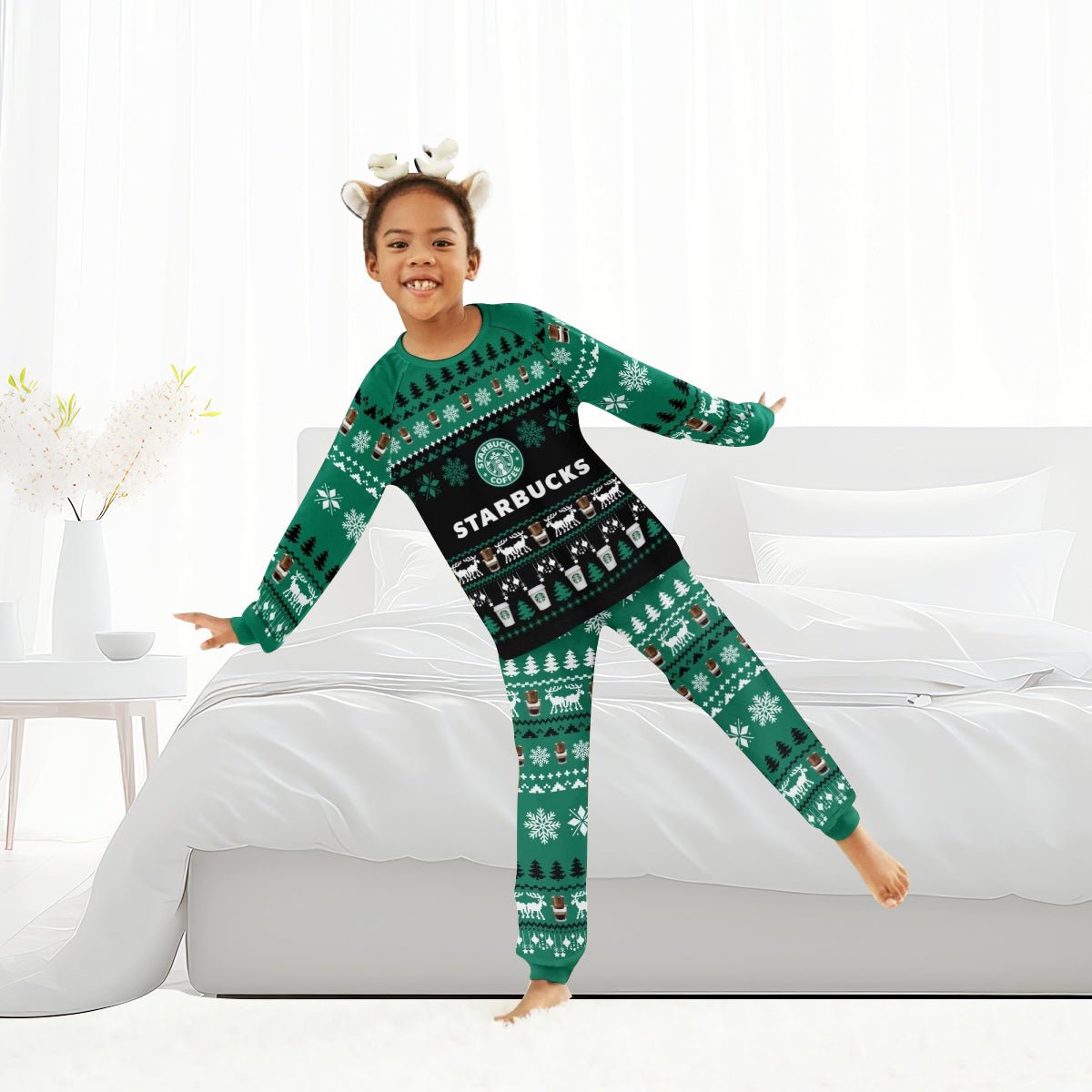 Starbucks Christmas Scenes Family Pajamas Set - Flexiquor.com