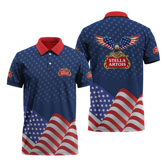 Stella Artois American Eagle Polo Shirt