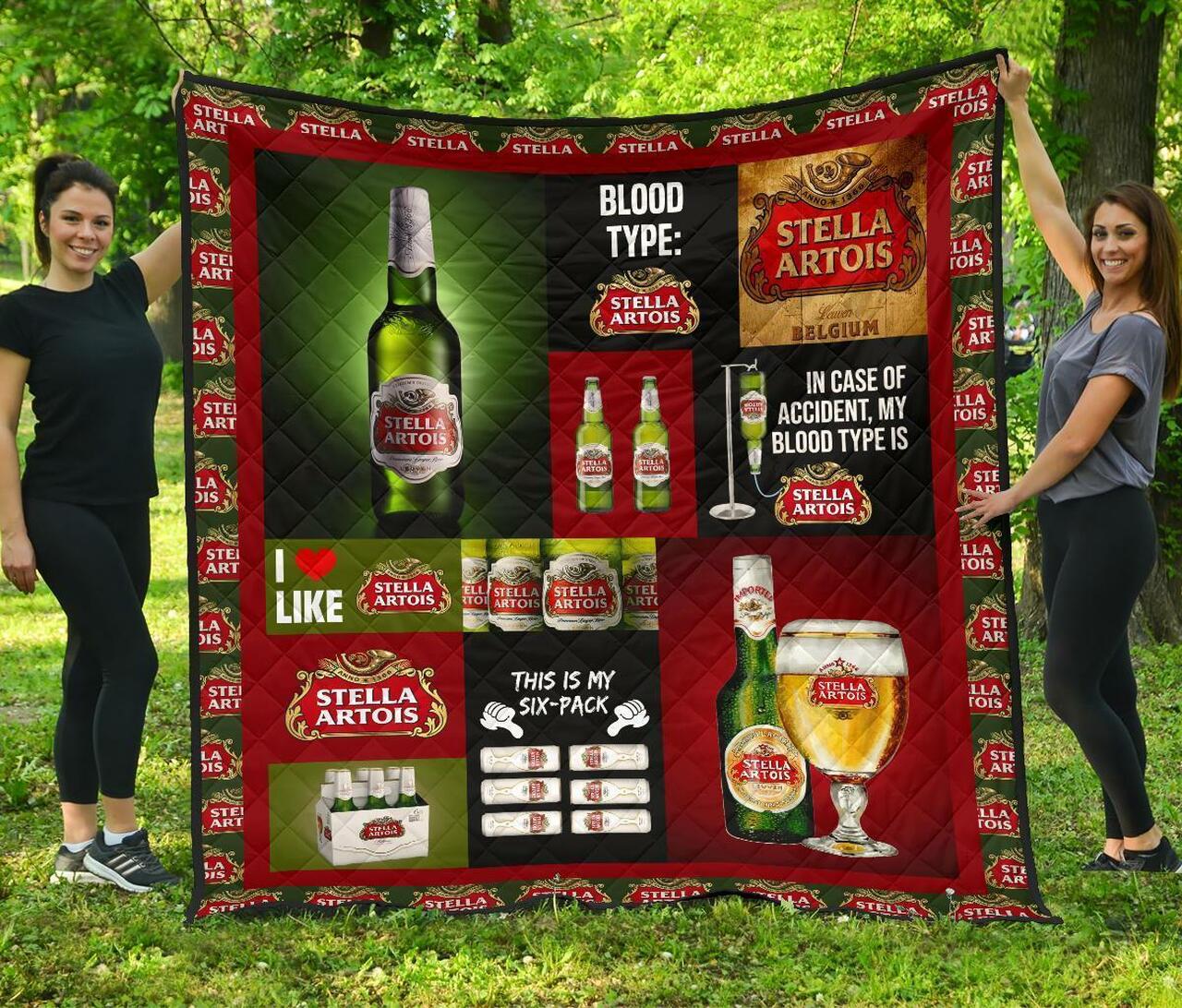 Stella Artois Blood Type Flannel Blanket