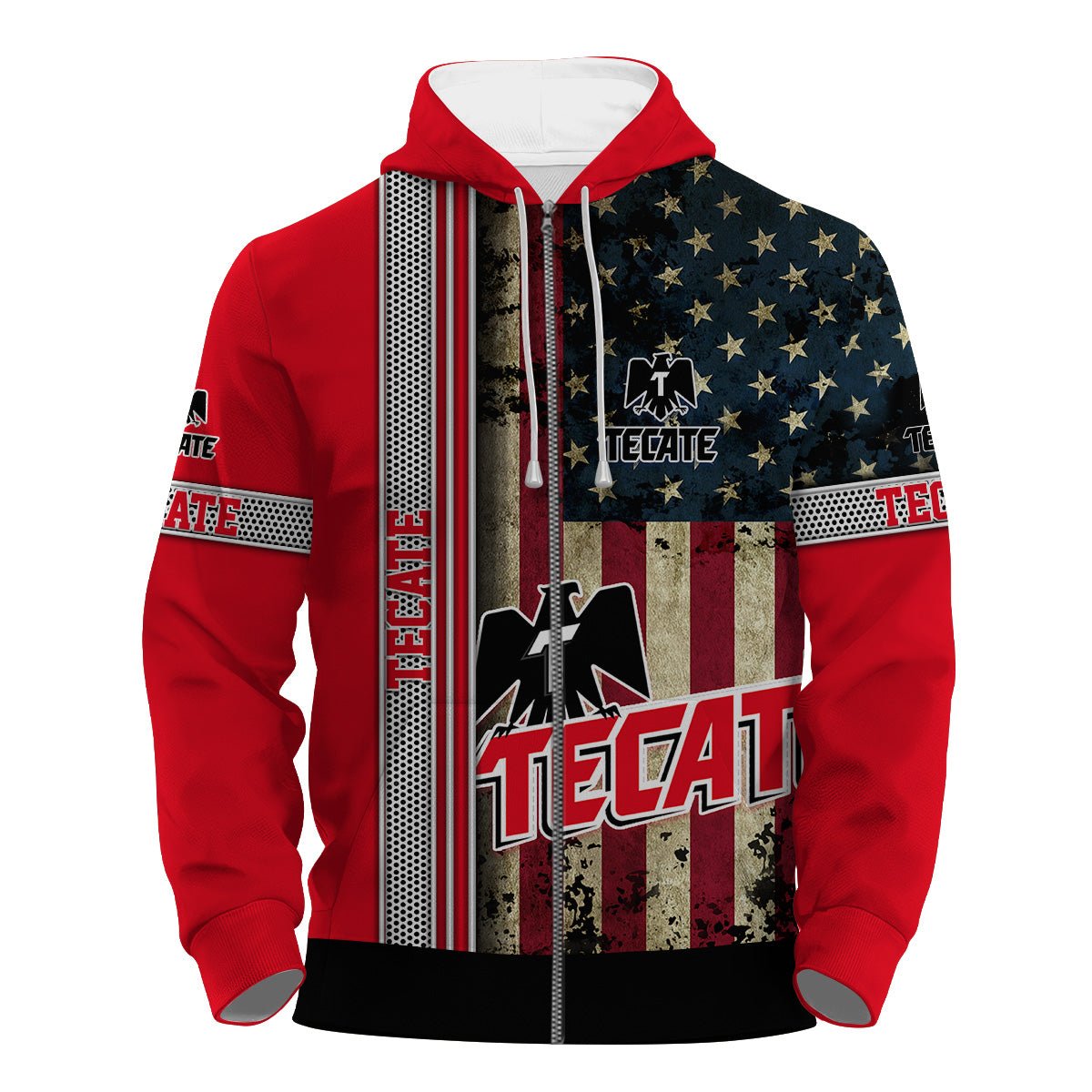 Tecate Stainless Steel American Flag Hoodie & Zip Hoodie - Flexiquor.com