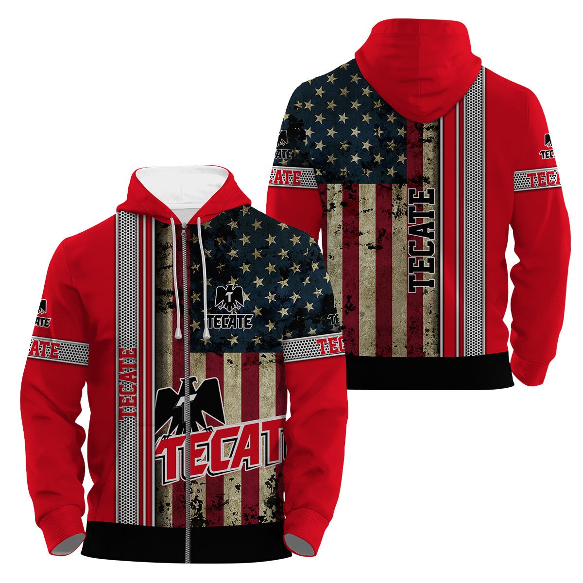 Tecate Stainless Steel American Flag Hoodie & Zip Hoodie - Flexiquor.com