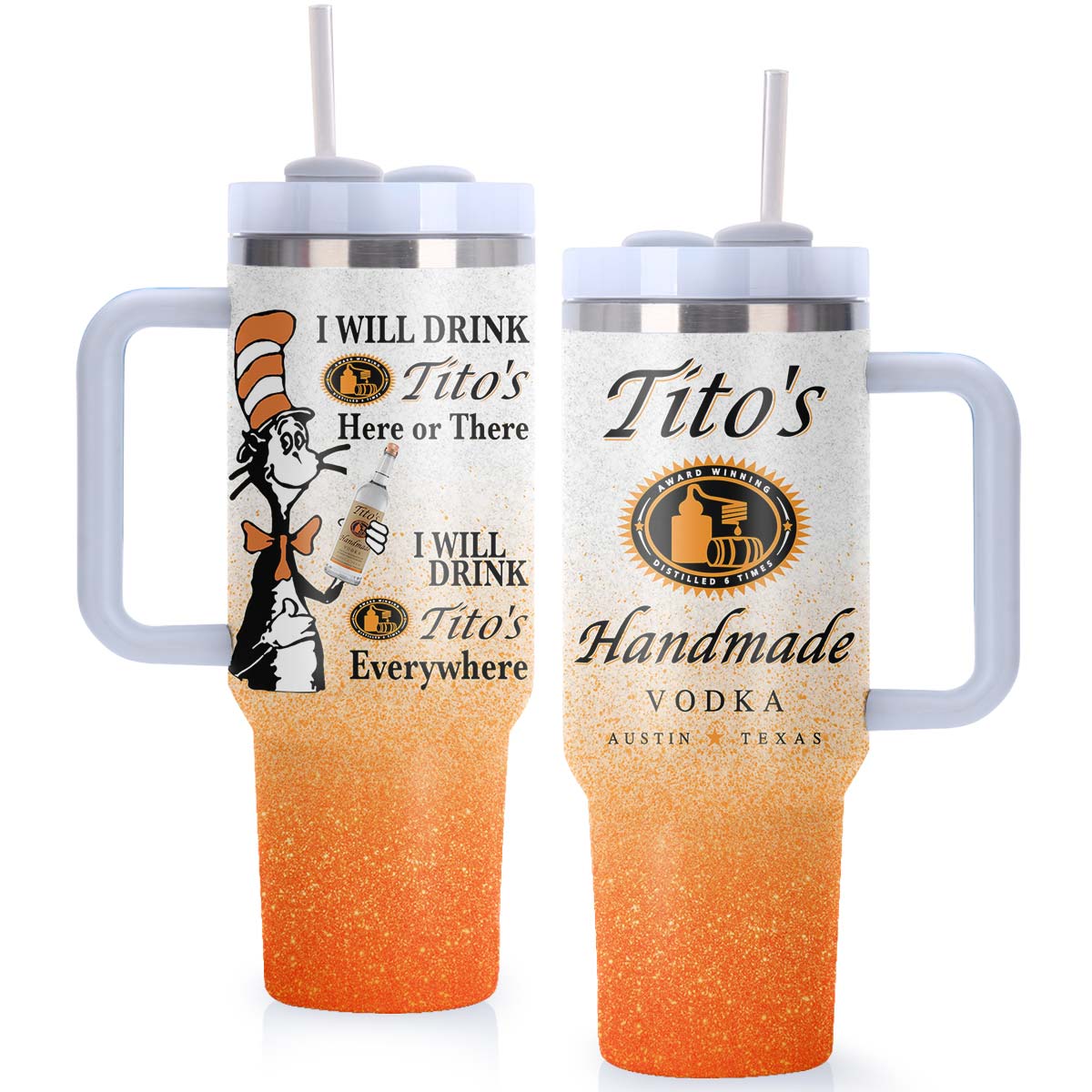 Tito's Cat In The Hat Tumbler With Handle - Flexiquor.com