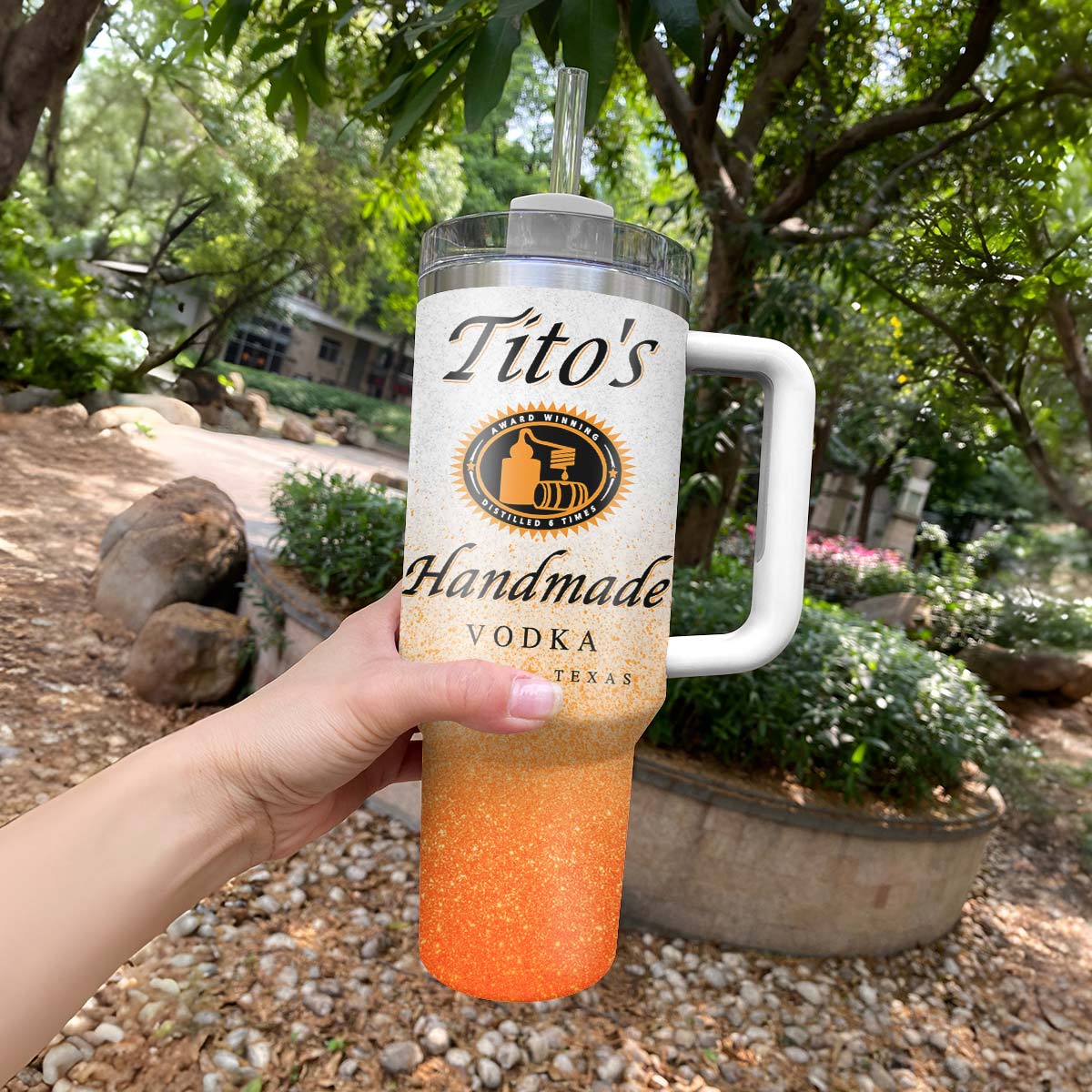 Tito's Cat In The Hat Tumbler With Handle - Flexiquor.com