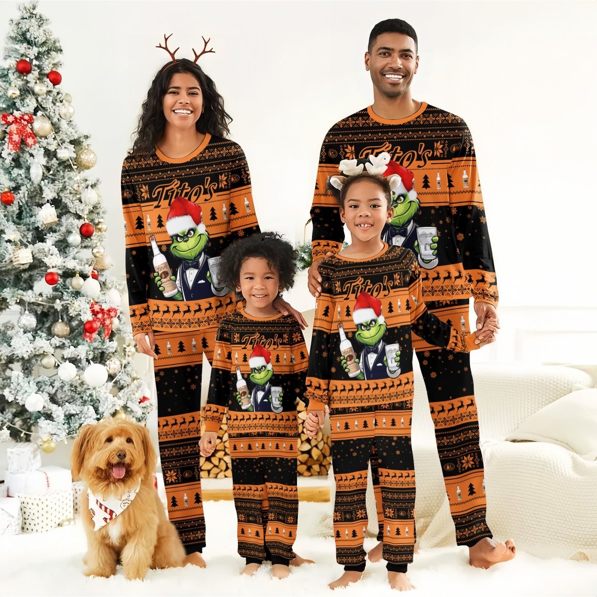 Tito's Grinch Christmas Family Pajamas Set - Flexiquor.com