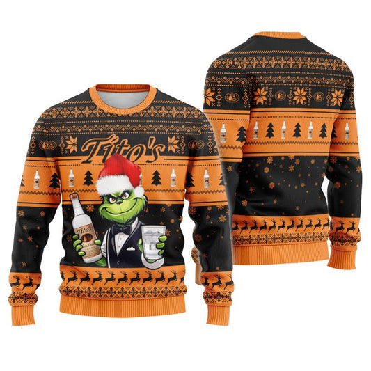 Tito's Grinch Christmas Ugly Sweater - Flexiquor.com