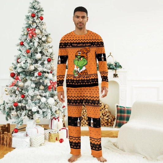 Tito's Make Grinch Happy Family Pajamas Set - Flexiquor.com