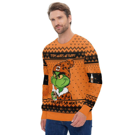 Tito's Make Grinch Happy Ugly Sweater - Flexiquor.com