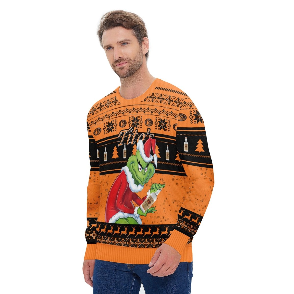 Tito's Santa Grinch Ugly Sweater - Flexiquor.com