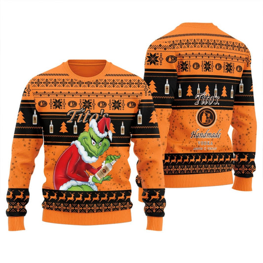 Tito's Santa Grinch Ugly Sweater - Flexiquor.com