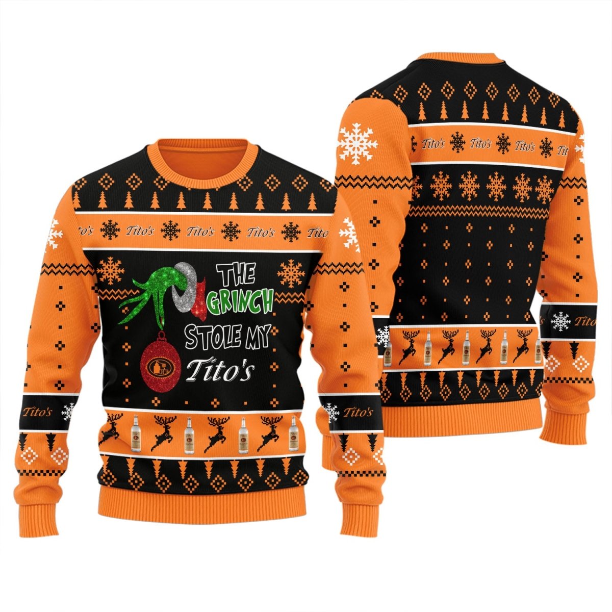 Tito's The Grinch Stole Ugly Sweater - Flexiquor.com