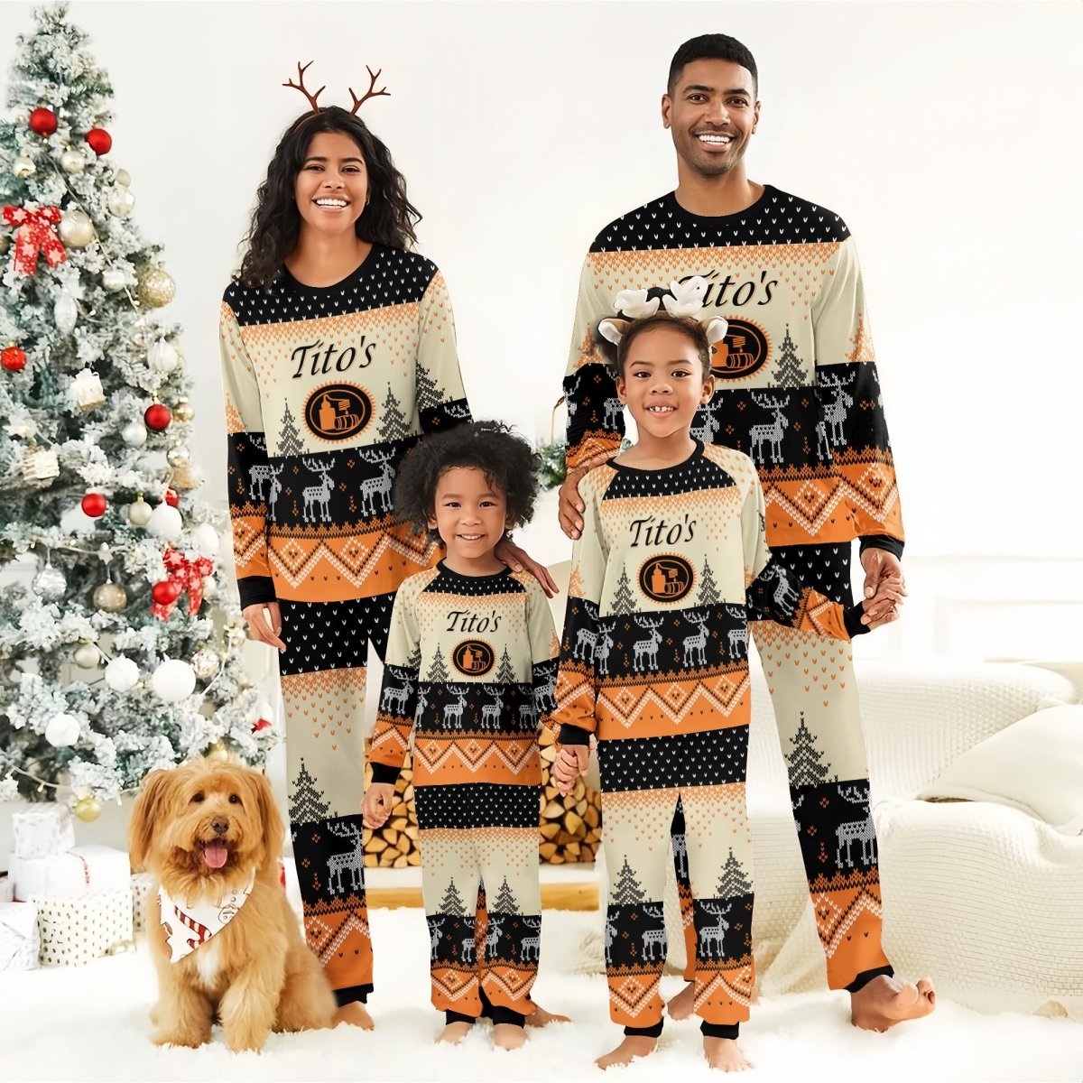 Tito's Winter Reindeer Family Pajamas Set - Flexiquor.com