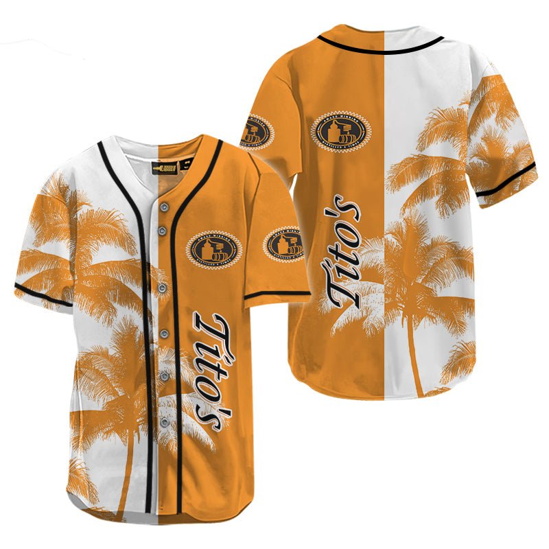 Tito's Tropical Coconut Tree Baseball Jersey - Flexiquor.com