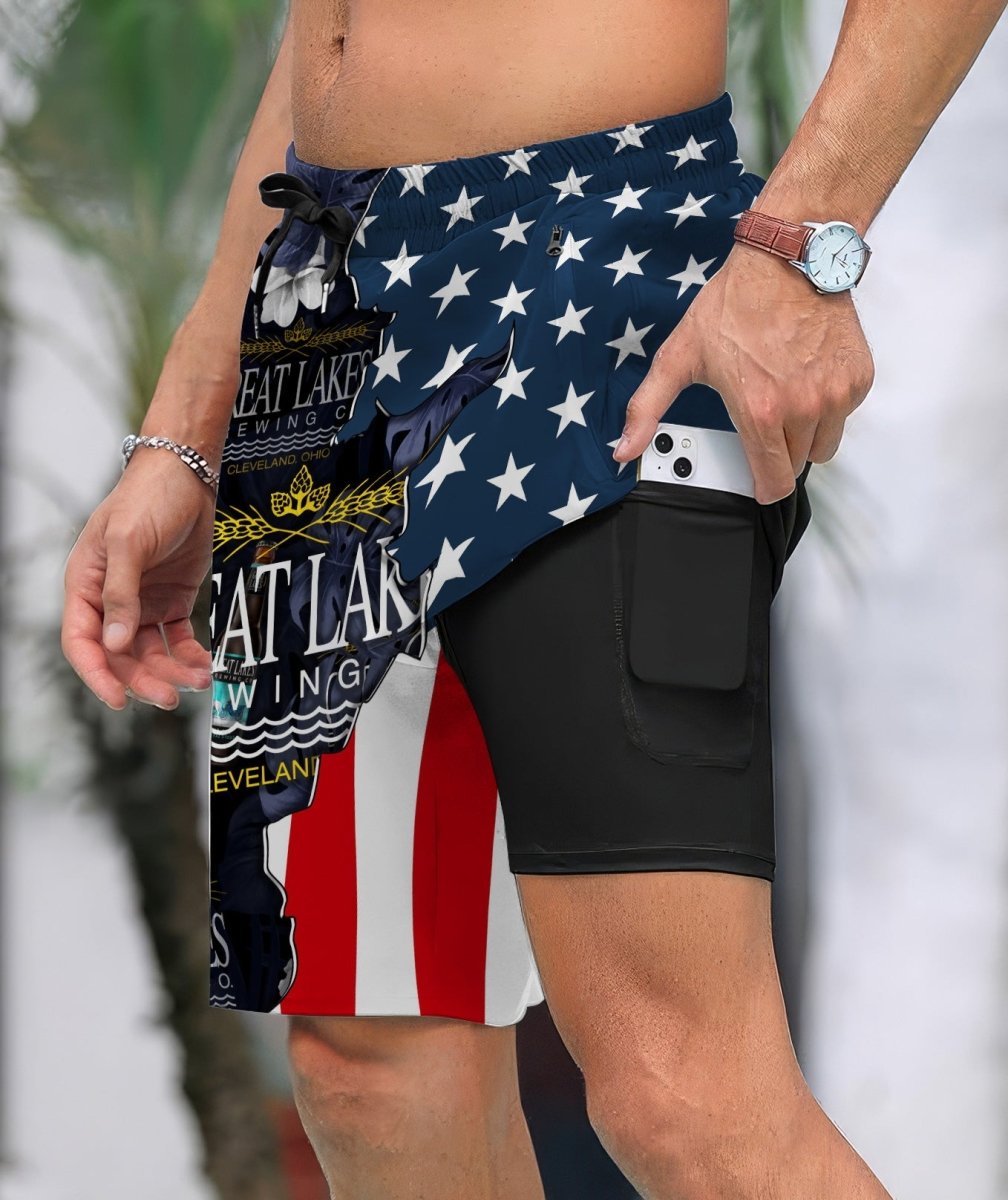 Tropical America Great Lakes Compression Liner Swim Trunks - Flexiquor.com