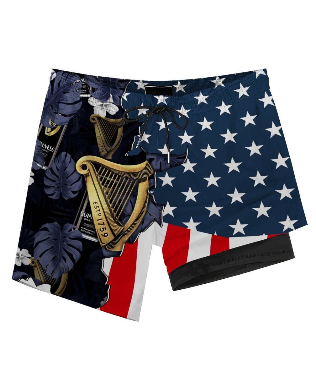 Tropical America Guinness Compression Liner Swim Trunks - Flexiquor.com