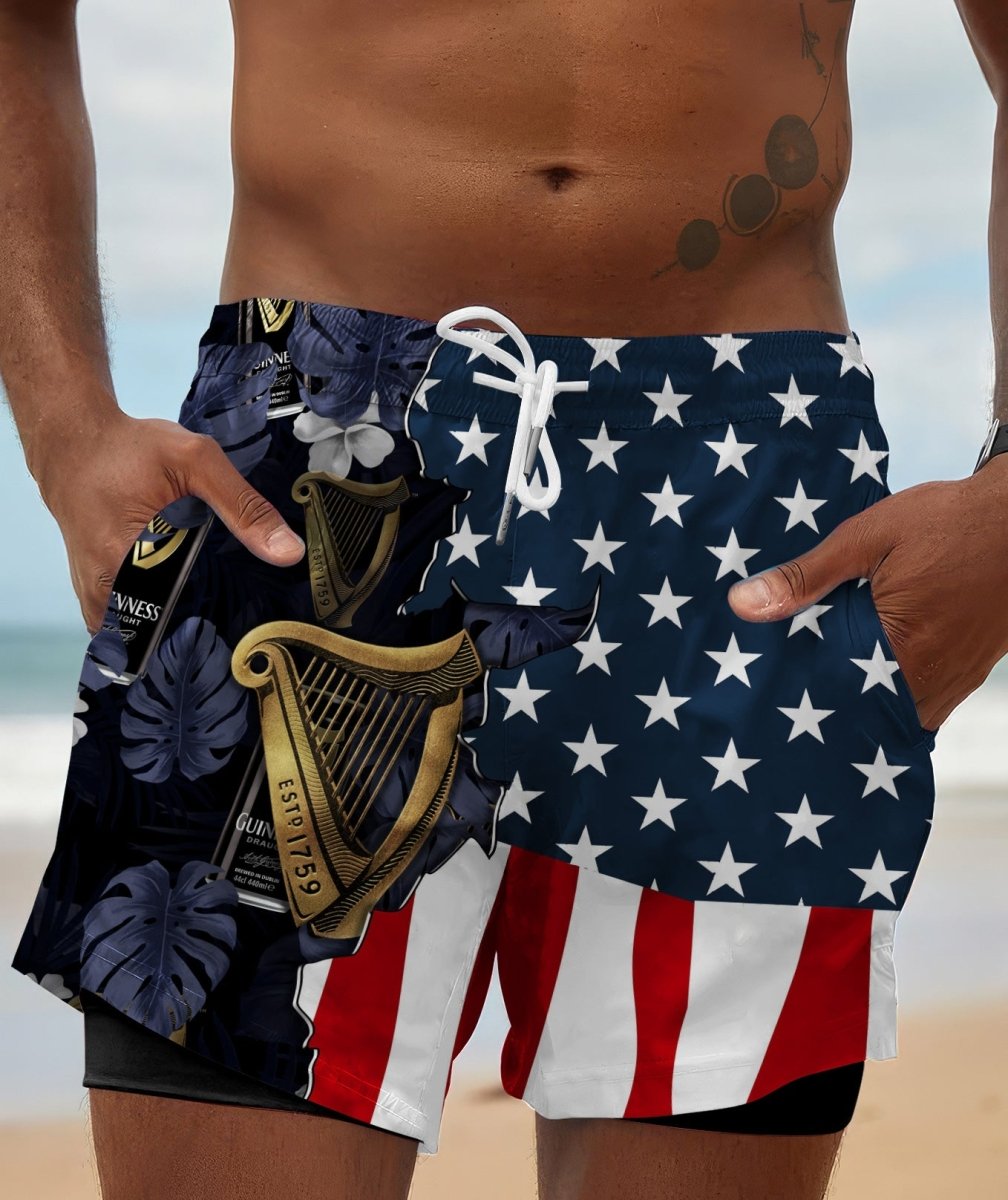 Tropical America Guinness Compression Liner Swim Trunks - Flexiquor.com