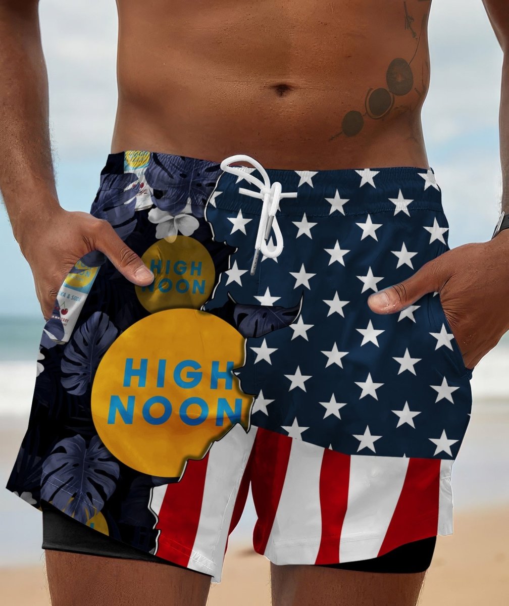 Tropical America High Noon Compression Liner Swim Trunks - Flexiquor.com