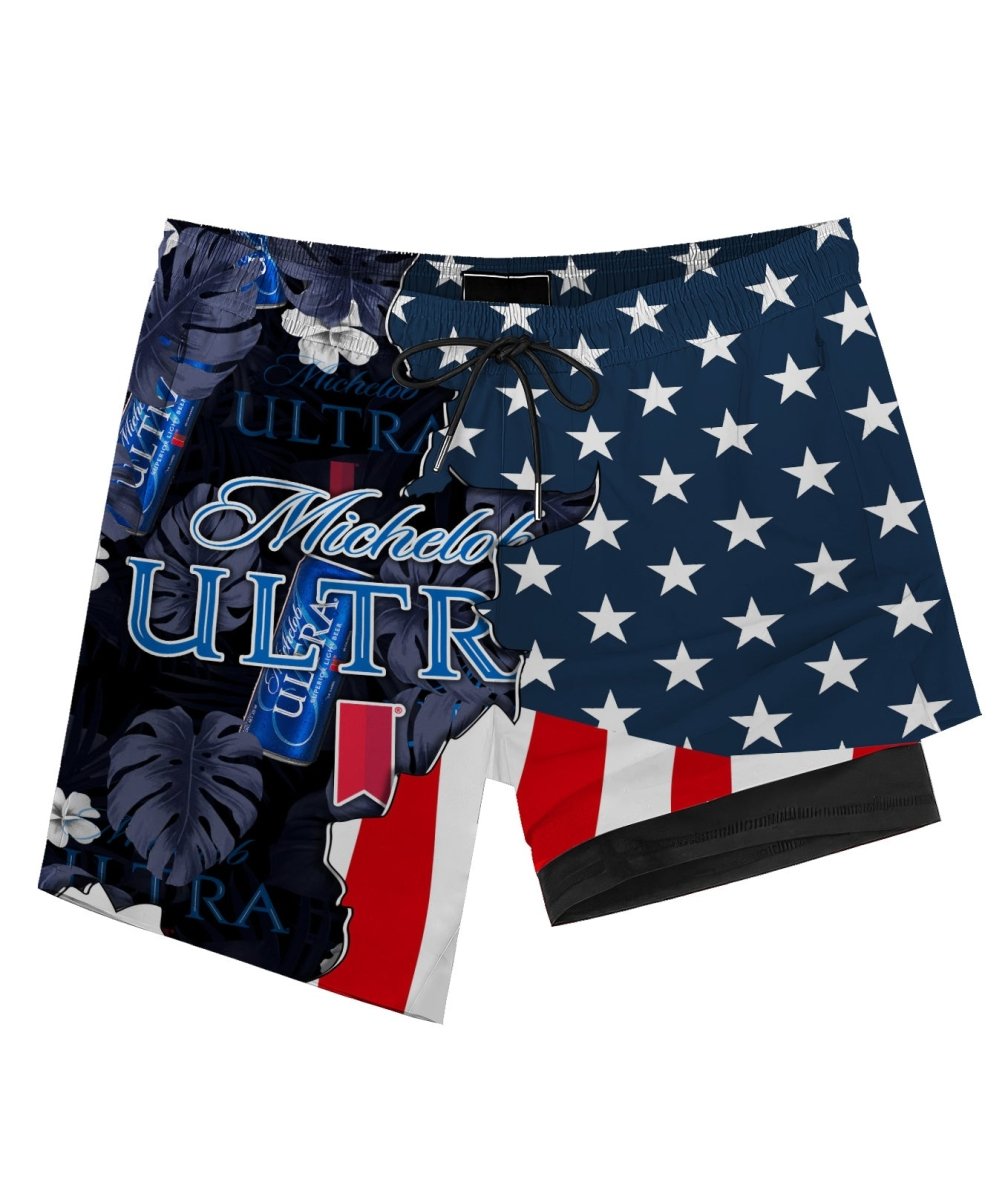 Tropical America Michelob Ultra Compression Liner Swim Trunks - Flexiquor.com