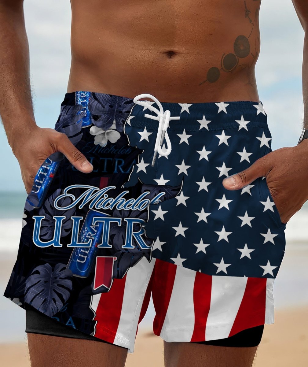 Tropical America Michelob Ultra Compression Liner Swim Trunks - Flexiquor.com