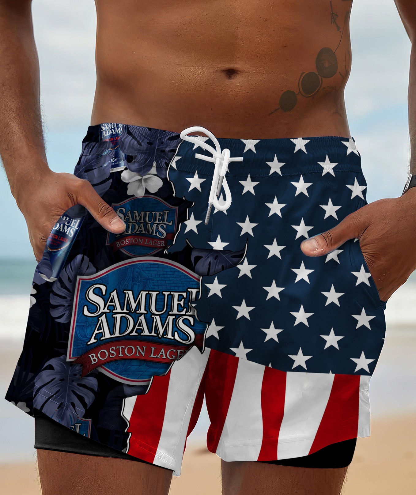 Tropical America Samuel Adam Compression Liner Swim Trunks