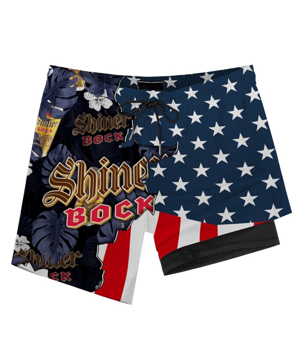 Tropical America Shiner Bock Compression Liner Swim Trunks - Flexiquor.com