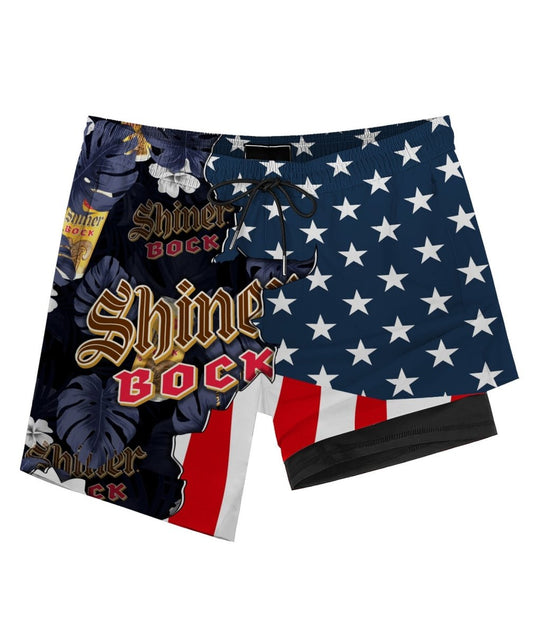 Tropical America Shiner Bock Compression Liner Swim Trunks - Flexiquor.com