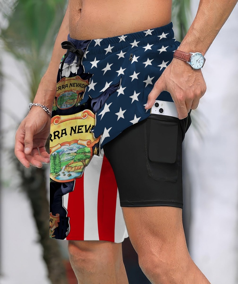 Tropical America Stella Artois Compression Liner Swim Trunks - Flexiquor.com