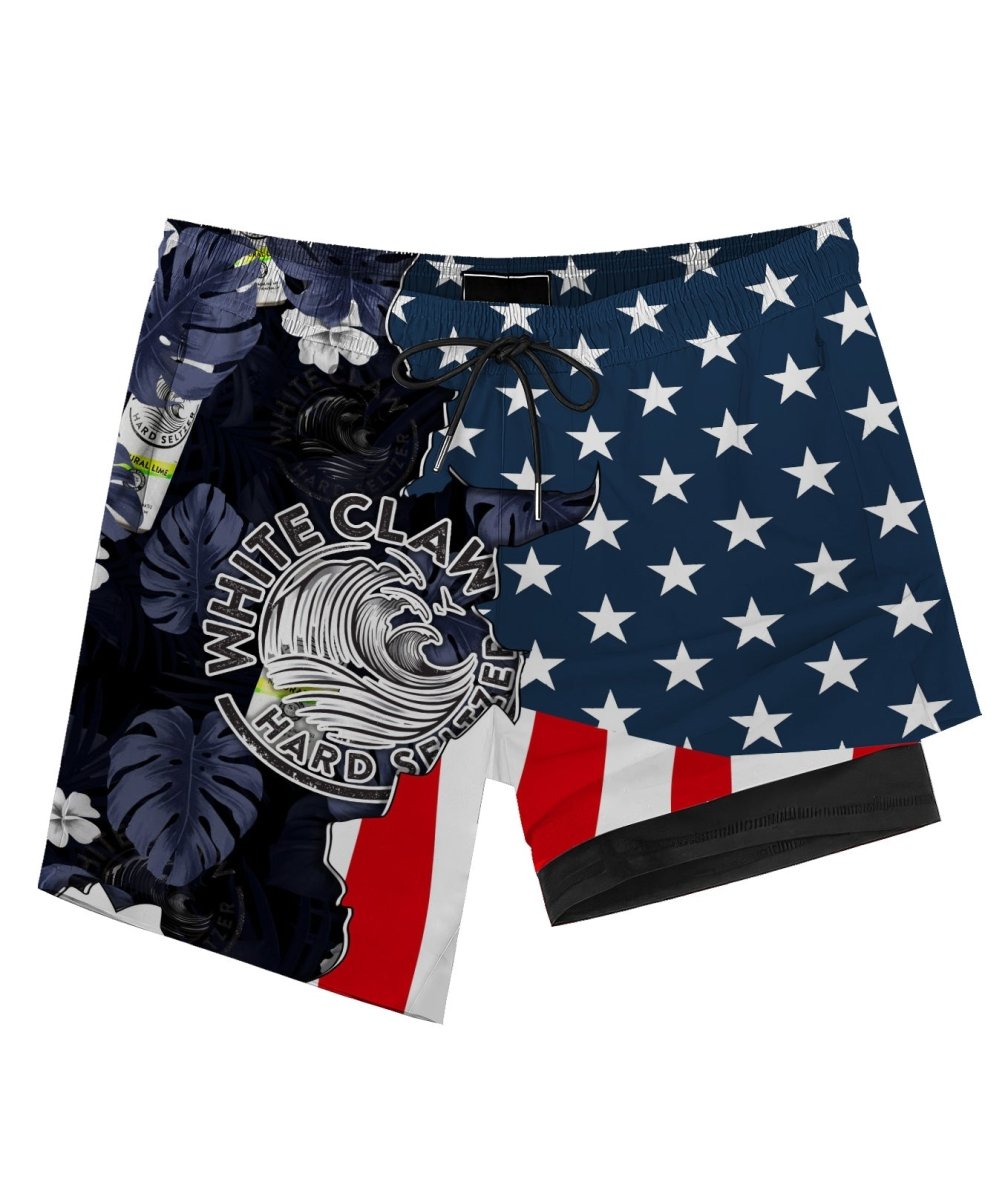 Tropical America White Claw Compression Liner Swim Trunks - Flexiquor.com